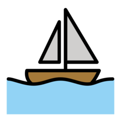 How Sailboat emoji looks on Openmoji.