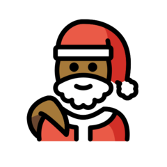 How Santa Claus: Medium-Dark Skin Tone emoji looks on Openmoji.