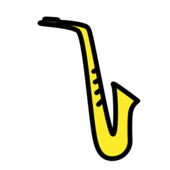 How Saxophone emoji looks on Openmoji.