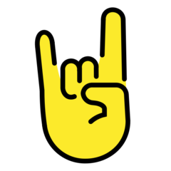 How Sign of the Horns emoji looks on Openmoji.