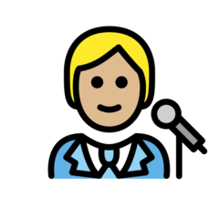 A quoi ressemblent les emoji Chanteur (tous genres): peau moyennement claire sur Openmoji.