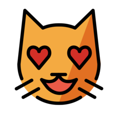 How Smiling Cat with Heart-Eyes emoji looks on Openmoji.