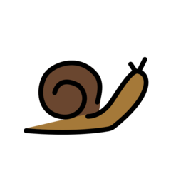 How Snail emoji looks on Openmoji.