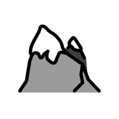 How Snow-Capped Mountain emoji looks on Openmoji.