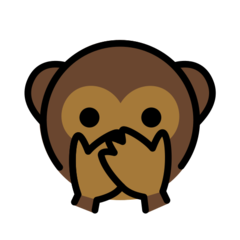 How Speak-No-Evil Monkey emoji looks on Openmoji.