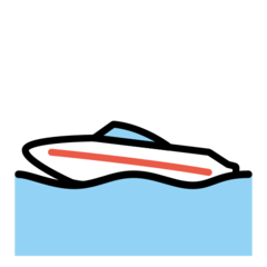 How Speedboat emoji looks on Openmoji.