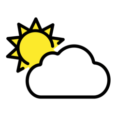 How Sun Behind Cloud emoji looks on Openmoji.