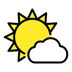 How Sun Behind Small Cloud emoji looks on Openmoji.