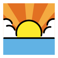 How Sunrise emoji looks on Openmoji.