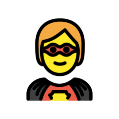 Como o emoji do Super-herói é exibido no Openmoji.