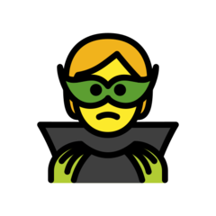 How Supervillain emoji looks on Openmoji.