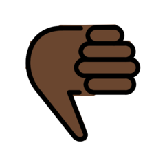 How Thumbs Down: Dark Skin Tone emoji looks on Openmoji.