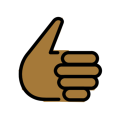 How Thumbs Up: Medium-Dark Skin Tone emoji looks on Openmoji.