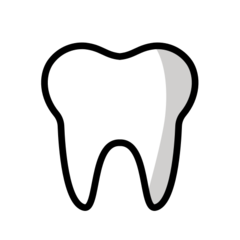 How Tooth emoji looks on Openmoji.