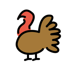 How Turkey emoji looks on Openmoji.