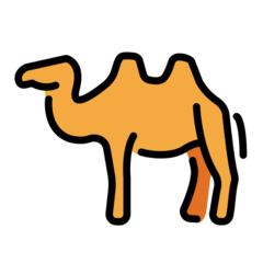 How Two-Hump Camel emoji looks on Openmoji.