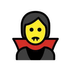 How Vampire emoji looks on Openmoji.