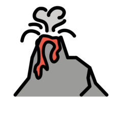 How Volcano emoji looks on Openmoji.