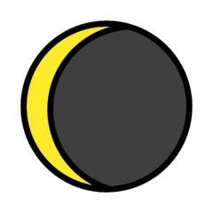 How Waning Crescent Moon emoji looks on Openmoji.