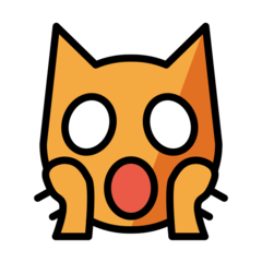 Hvordan Sliten katt emoji ser ut på Openmoji.