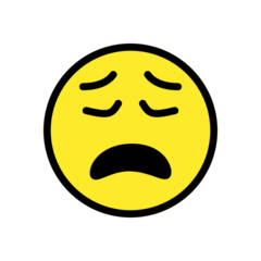 How Weary Face emoji looks on Openmoji.