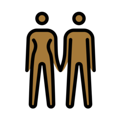 How Woman and Man Holding Hands: Medium-Dark Skin Tone emoji looks on Openmoji.