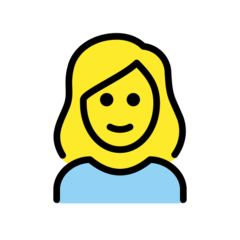 How Woman: Blond Hair emoji looks on Openmoji.