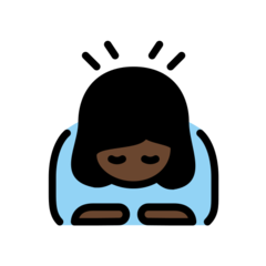 How Woman Bowing: Dark Skin Tone emoji looks on Openmoji.