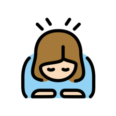 How Woman Bowing: Light Skin Tone emoji looks on Openmoji.