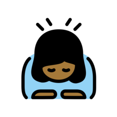 A quoi ressemblent les emoji Femme qui s’incline: peau mate sur Openmoji.