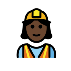 How Woman Construction Worker: Dark Skin Tone emoji looks on Openmoji.