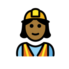 How Woman Construction Worker: Medium-Dark Skin Tone emoji looks on Openmoji.