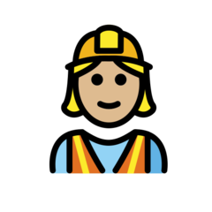 How Woman Construction Worker: Medium-Light Skin Tone emoji looks on Openmoji.