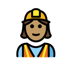 How Woman Construction Worker: Medium Skin Tone emoji looks on Openmoji.