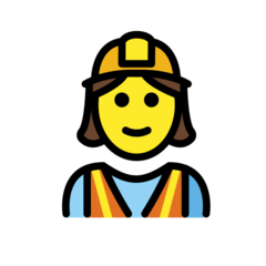 Hur Kvinnlig byggarbetare emoji ser ut på Openmoji.