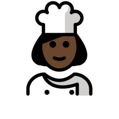 How Woman Cook: Dark Skin Tone emoji looks on Openmoji.