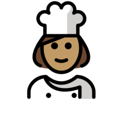 A quoi ressemblent les emoji Cuisinière: peau légèrement mate sur Openmoji.