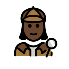 How Woman Detective: Dark Skin Tone emoji looks on Openmoji.