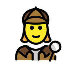 How Woman Detective emoji looks on Openmoji.