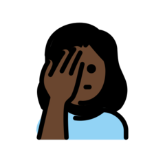 How Woman Facepalming: Dark Skin Tone emoji looks on Openmoji.