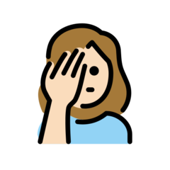 How Woman Facepalming: Light Skin Tone emoji looks on Openmoji.