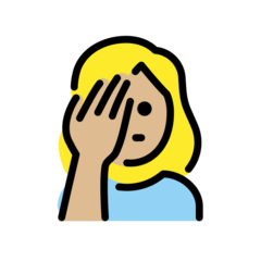 How Woman Facepalming: Medium-Light Skin Tone emoji looks on Openmoji.