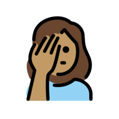 How Woman Facepalming: Medium Skin Tone emoji looks on Openmoji.