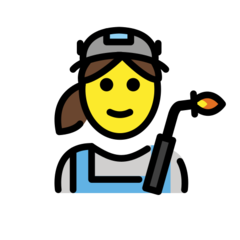 How Woman Factory Worker emoji looks on Openmoji.