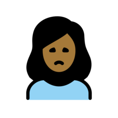 How Woman Frowning: Medium-Dark Skin Tone emoji looks on Openmoji.