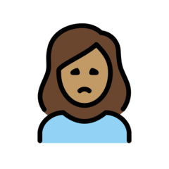 How Woman Frowning: Medium Skin Tone emoji looks on Openmoji.