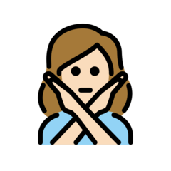 How Woman Gesturing NO: Light Skin Tone emoji looks on Openmoji.