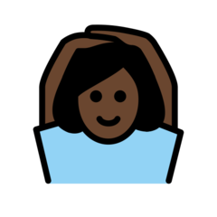 How Woman Gesturing OK: Dark Skin Tone emoji looks on Openmoji.