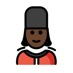 How Woman Guard: Dark Skin Tone emoji looks on Openmoji.