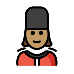 How Woman Guard: Medium Skin Tone emoji looks on Openmoji.